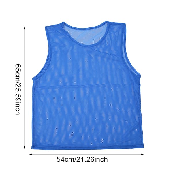 12 träningsvästar för vuxna, andningsbara, mörkblå, polyester, 65x54cm