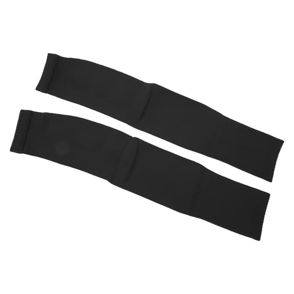 Lange kompressionsærmer til ben, fodbold, cykling, polyester, unisex, sort