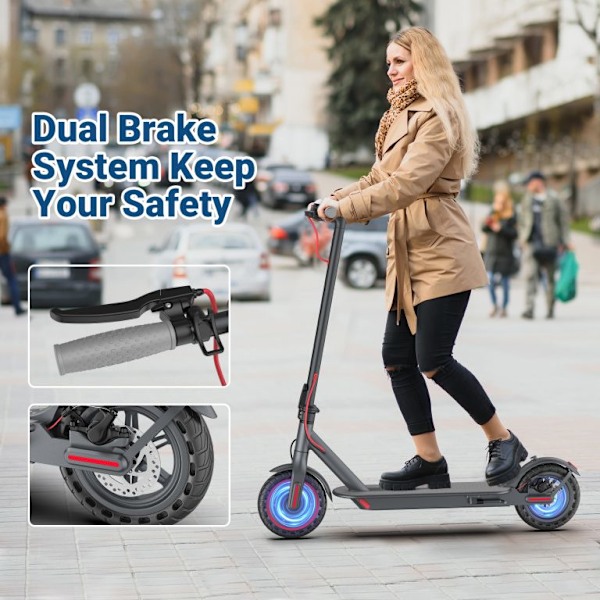 LADPED LP80 350W Hopfällbar Elscooter, 8.5\" Lättviktsdesign, Svart LP80-01