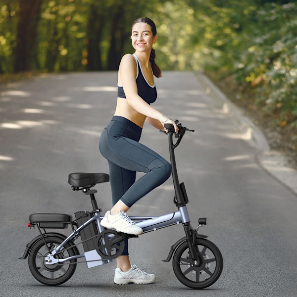 AOVOPRO EB14 Elcykel för Vuxna 500W 48V, 14' Mini Ebike för Stadspendling, Hopfällbar Elcykel för Vuxna med Två Säten UL2849 EB14-01
