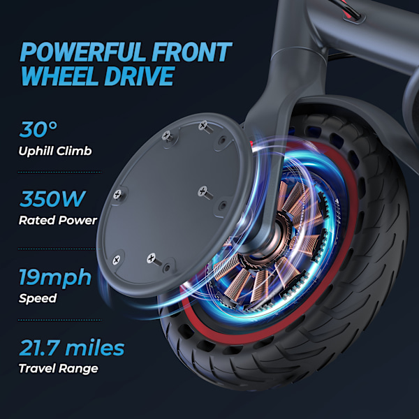AOVOPRO ES80, Elektrisk Scooter för Vuxna 8.5'' Hjul Hopfällbar Grå Gray