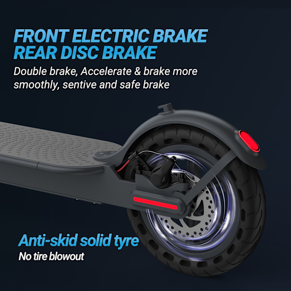 AOVOPRO ES80, Elektrisk Scooter för Vuxna 8.5'' Hjul Hopfällbar Grå Gray