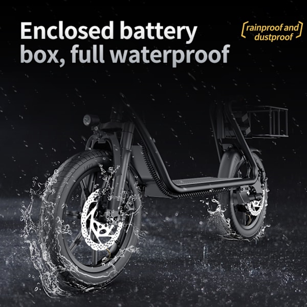 AOVOPRO ESBS 500W 14 tum Elfordon för Vuxna med Säte och Bärkorg 45 km ESBS-01