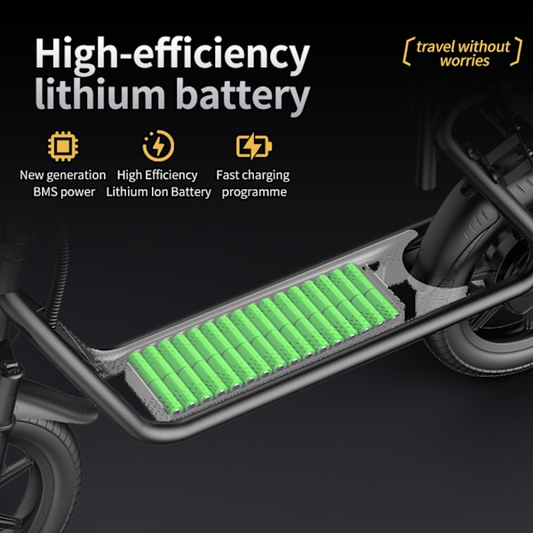 AOVOPRO ESBS 500W 14 tum Elfordon för Vuxna med Säte och Bärkorg 45 km ESBS-01