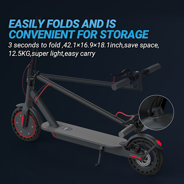 AOVOPRO ES80, Elektrisk Scooter för Vuxna 8.5'' Hjul Hopfällbar Grå Gray