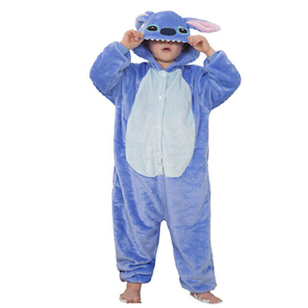 Stitch Pyjamas Anime Tecknad nattkläder klädsel Jumpsuit Pink 2-3 years/ Height 90-108 cm