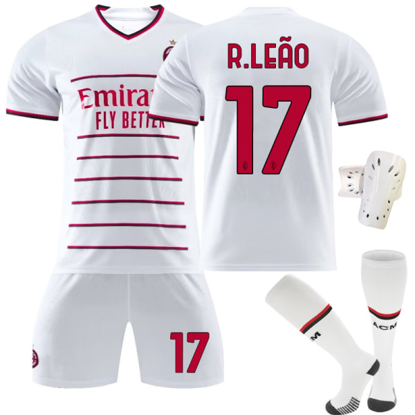 AC Milan bortatröja Rafael Leao fotbollströja för barn R.LEAO 17 With sock protect #XL