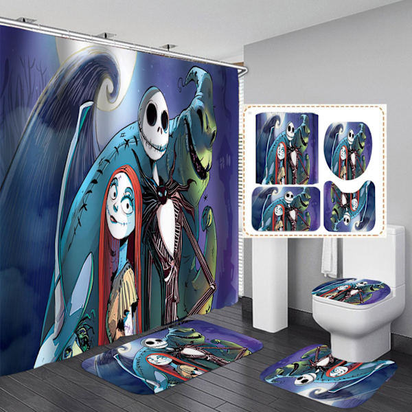 4st Nightmare Before Christmas Duschdraperi Set jy-162 3PCS