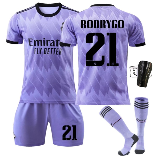 Activewear nr 9 Benzema fotbollströja träningsdräkt för barn Rodrygo 21 With socks+protect #28