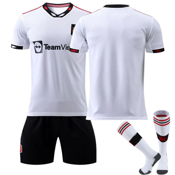 2023 Pojkar Barn Barn Fotbollssats Fotboll Kort Shirt Sock Set manchester united third kit blank 22/(6-7 years)