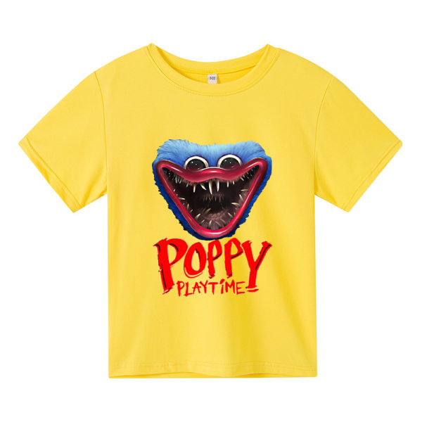 Poppy Playtime T-shirt Kortärmad presenttröja för barn Yellow 130cm