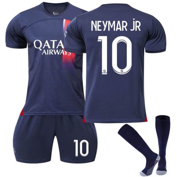 23-24 Boys Kids Kits Träningskort tröja Strumpkostymer Sport Short Top Jersey 23/24parissaintgermain home#10 22（6-7years）