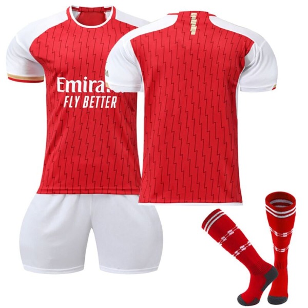 23/24 Arsenal-Hem Tröjor Pojkar Barn Kit Träning Kort Shirt Strumpa Suit Set no words on the back 24(8-9years)