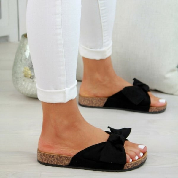 Damsandaler Sommar Casual Temperament Bow Plattform Tofflor Leopard 43
