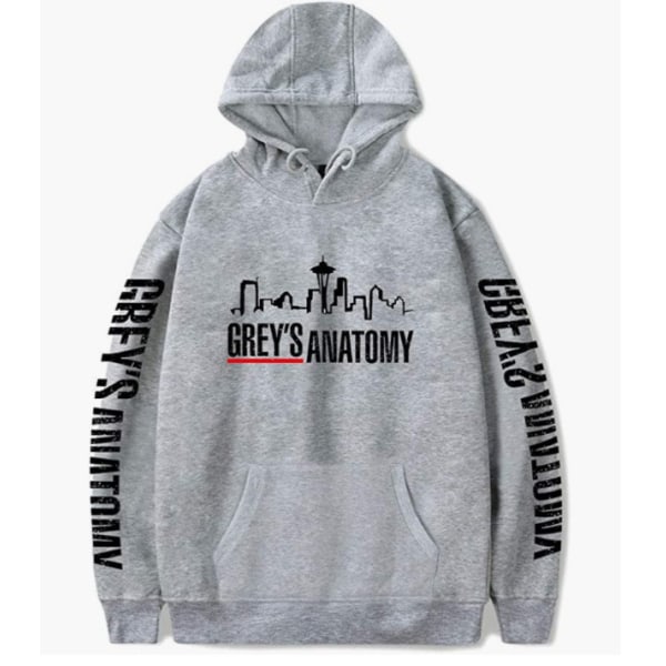 Grey's Anatomy American Drama Intern Hoodie Pullover Grafiskt print Luvtröjor JA32579 Grey XS