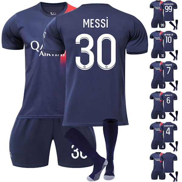 23-24 Paris fotbollströja för barn nr 7 Mbappe Adult Kids blank back without words 16(2-3years)