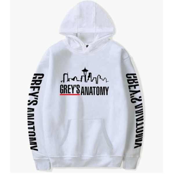 Grey's Anatomy American Drama Intern Hoodie Pullover Grafiskt print Luvtröjor JA32579 White XL