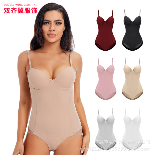 Fashion One-Piece Corset Shaper Fajas Bodysuit för kvinnor White L