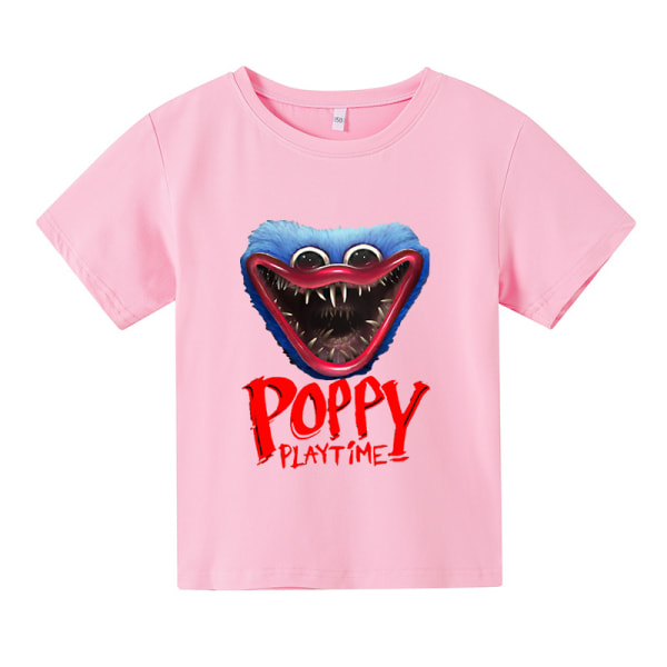 Poppy Playtime T-shirt Kortärmad presenttröja för barn Pink 1 100cm