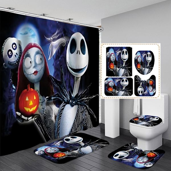 4st Nightmare Before Christmas Duschdraperi Set jy-159 3PCS