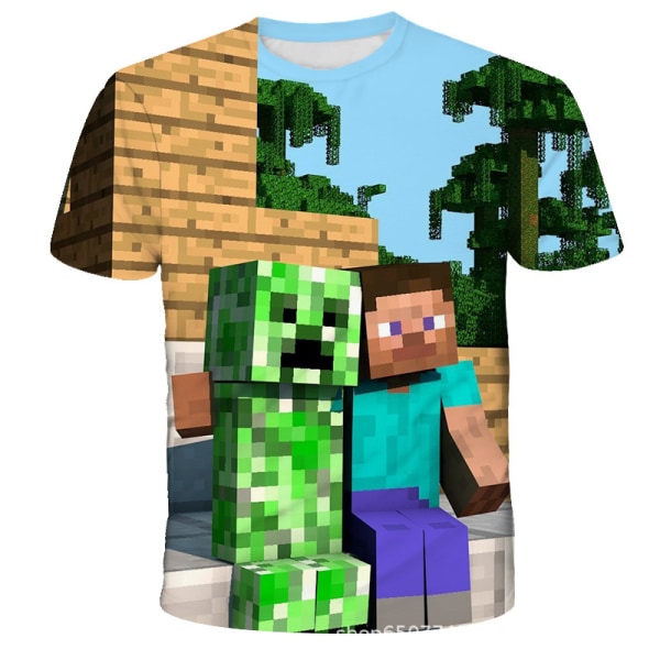 Tecknad Minecraft för pojkar Barn Casual kortärmad T-shirt TX-030177 L
