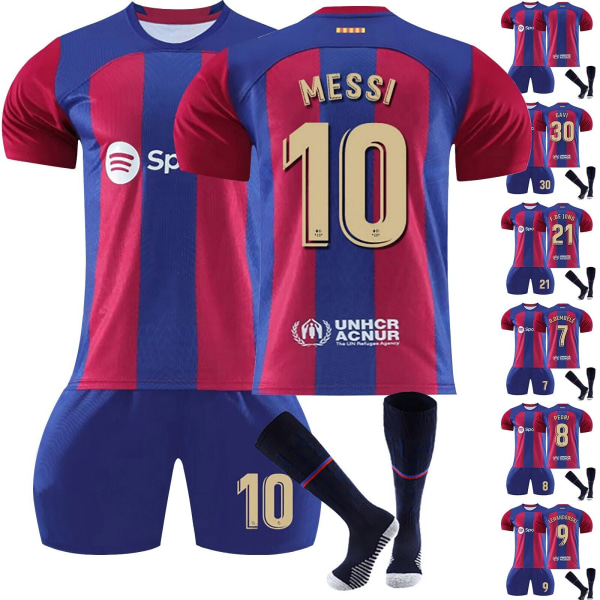 2324 Ny Barcelona fotbollströja 30 Gavi Jersey Set NO.30med strumpor 23/24 barcelona home#10 16(2-3years)