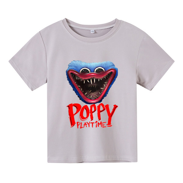 Poppy Playtime T-shirt Kortärmad presenttröja för barn Grey 120cm