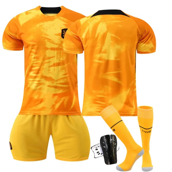 22-23 Nederländerna Home Set #10 #4 #21 T-shirt fotbollsuniform Unnumbered With sock protect #28