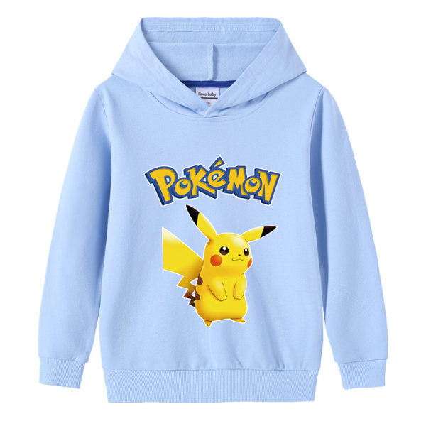 Tecknad Pikachu långärmad hoodie för barn tröja tröja Red 100cm