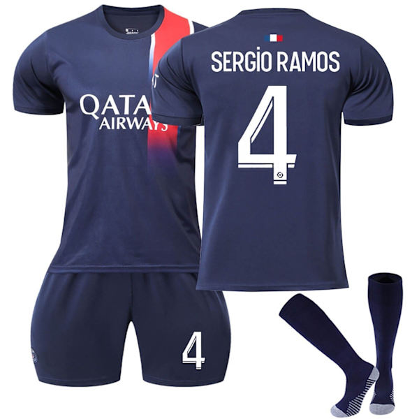 23-24 Paris fotbollströja för barn nr 7 Mbappe Adult Kids 23/24 psg home#6 20(4-5years)