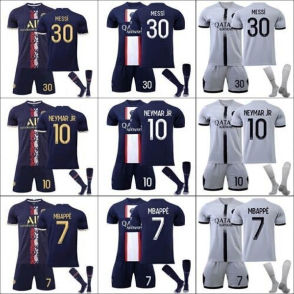 23-24 Boys Kids Kits Träningskort tröja Strumpkostymer Sport Short Top Jersey 21/22 paris germain away  #10 16（2-3years）