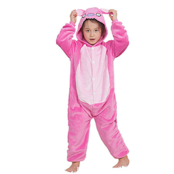 Stitch Pyjamas Anime Tecknad nattkläder klädsel Jumpsuit Pink 4-5 years/ Height 102-110 cm