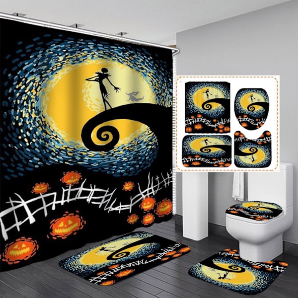 4st Nightmare Before Christmas Duschdraperi Set jy-161 4PCS