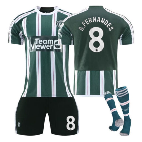 23-24 Barn Fotbollströja Kits Pojkar Träning Sportkläder Skjorta Shorts Strumpor 23/24 manchester-united away #8 #26 (10-11 years)