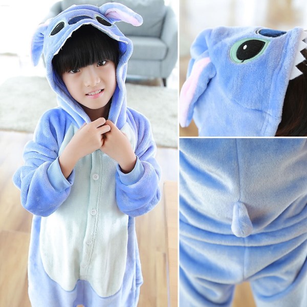 Stitch Pyjamas Anime Tecknad nattkläder klädsel Jumpsuit Blue 2-3 years/ Height 90-108 cm