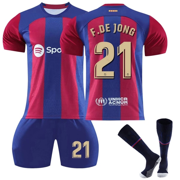 2324 Ny Barcelona fotbollströja 30 Gavi Jersey Set NO.30med strumpor 23/24 barcelona home#10 18(3-4years)