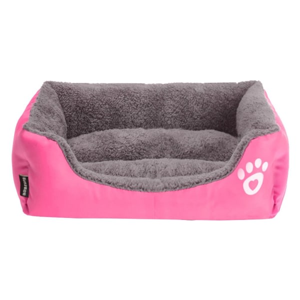 Tvättbar sällskapsdjur Hundvalp Katt Mjuk fleece Warm Bed Rose Red S