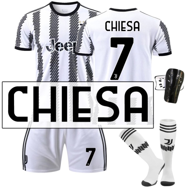 Juventus hemmatröja 22/23 Di Maria fotbollströja för barn Vuxna CHIESA 7 With sock protect #22