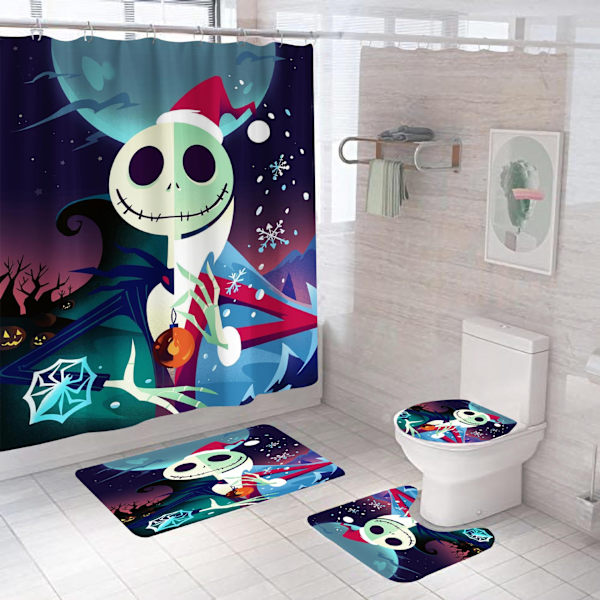 4st Nightmare Before Christmas Duschdraperi Set jy-159 3PCS