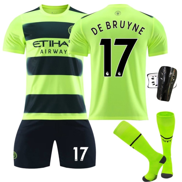 Manchester City 22/23 Ny säsong fotbollströja barn Debruyne 17 With socks+protect #2XL