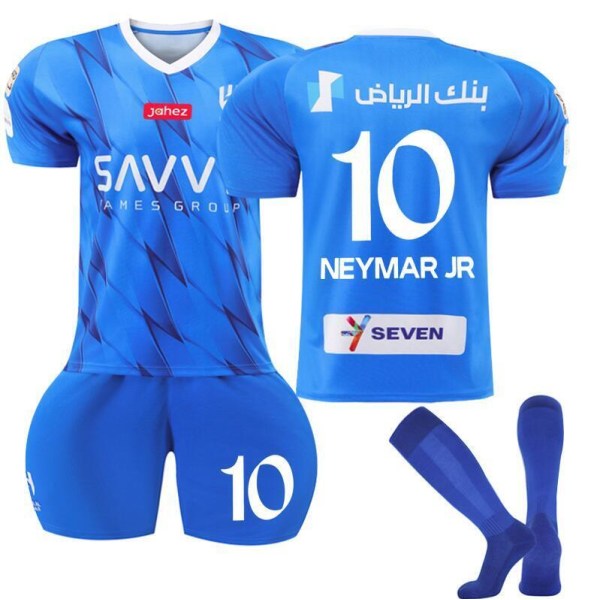 23-24 Barn Fotbollströja Kits Pojkar Träning Sportkläder Skjorta Shorts Strumpor saudi fc 23/24 neymar jr #10 #24 (8-9 years)