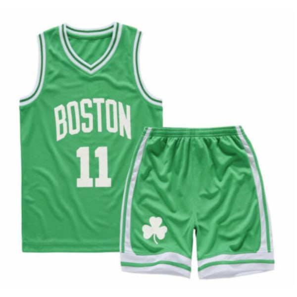 Baskettröja Träningsdräkt Sport Top & Bottom Träningsoveraller # Green BOSTON 11 S/7-8 Years/120-130 cm