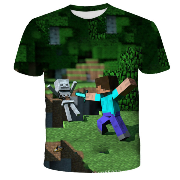 Tecknad Minecraft för pojkar Barn Casual kortärmad T-shirt TX-030166 XL