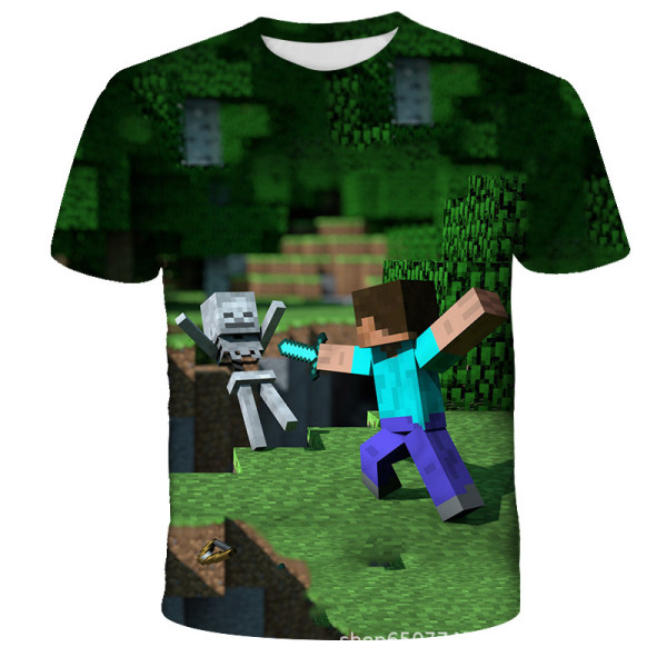 Tecknad Minecraft för pojkar Barn Casual kortärmad T-shirt TX-030167 M