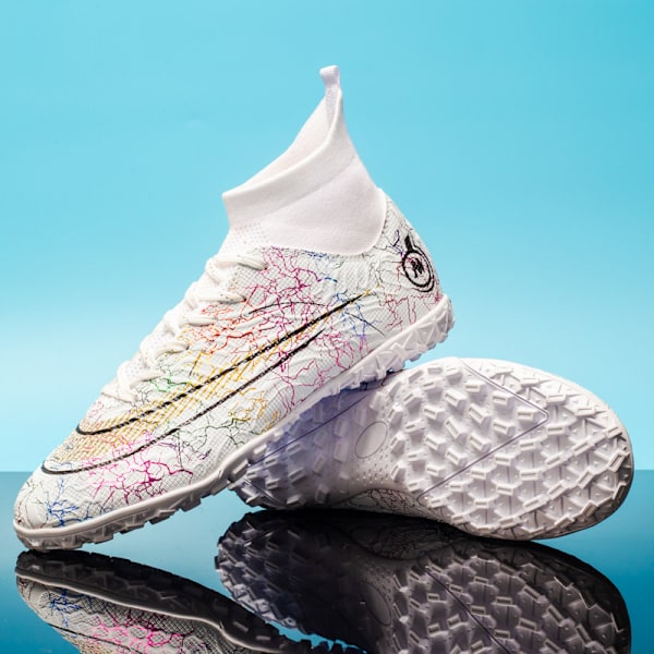 Fotbollsskor för män Halkfria fotbollssneakers 068-1 White 1 46