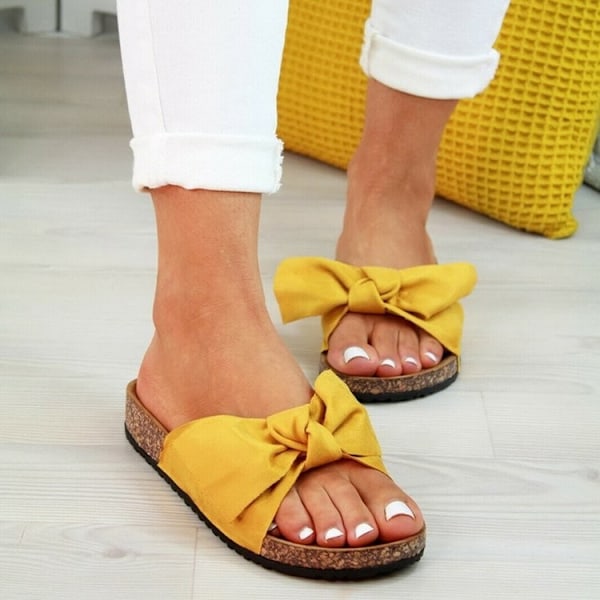 Damsandaler Sommar Casual Temperament Bow Plattform Tofflor Black 39