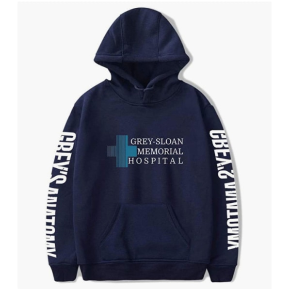 Grey's Anatomy American Drama Intern Hoodie Pullover Grafiskt print Luvtröjor JA32068A01 Blue XXS