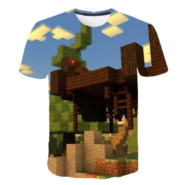 Pojkar Barn Casual kortärmad tecknad Minecraft T-shirt T-445 120