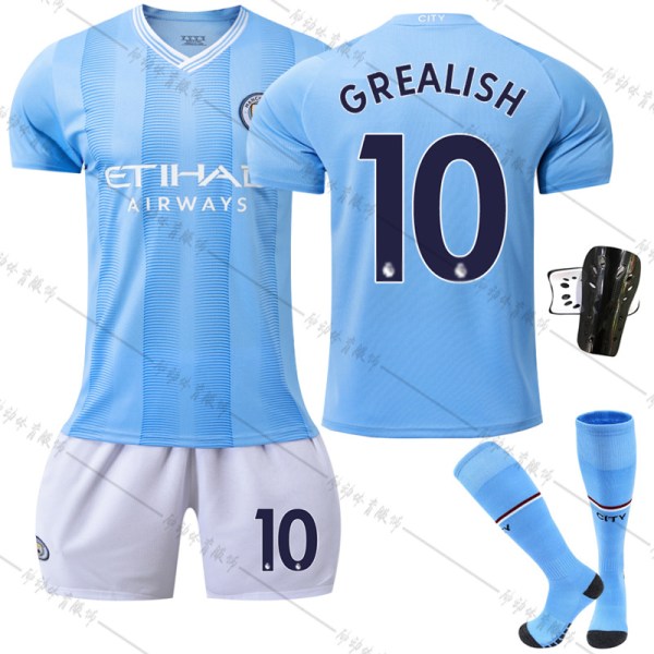Manchester City F.C. 23-24 Hemtröja fotbollströja kit GREALISH 10 #28