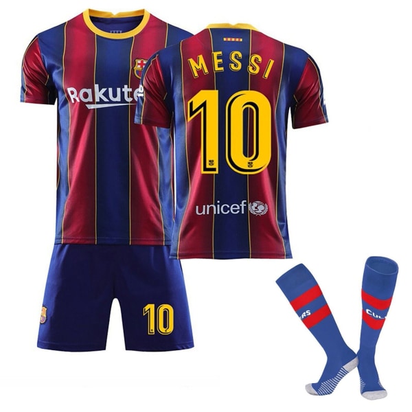 23/24 Pojke Barn Fotbollssatser Fotboll Träningsdräkt Sportkläder Skjorta Korta strumpor 2324 barcelona away #10 18 (3-4 years)